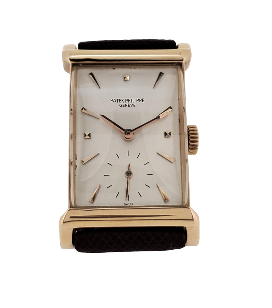 Patek Phillippe 2404R Rose gold "Canape' Art Deco Architectural Watch Circa 1946