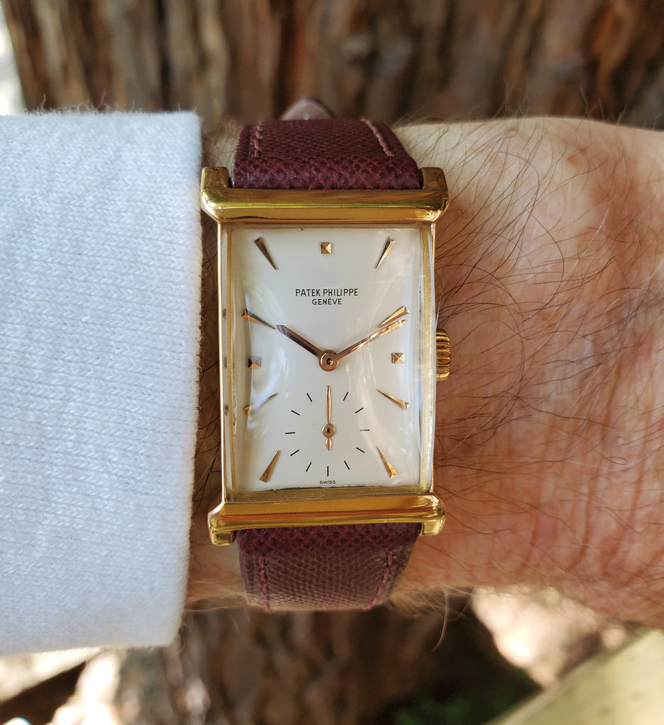 Patek Phillippe 2404R Rose gold "Canape' Art Deco Architectural Watch Circa 1946