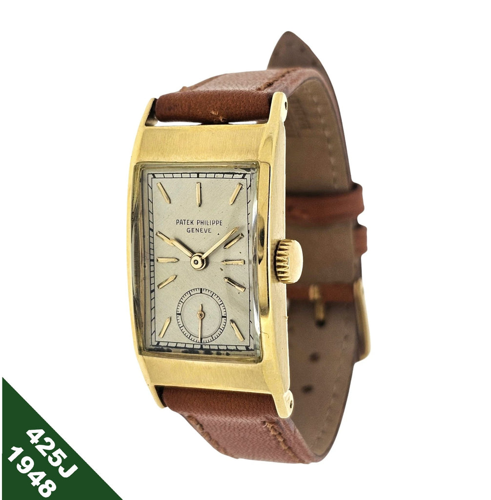 Patek Philippe 425J "Tegolino" Iconic Vintage  Art Deco Watch in Yellow Gold Circa 1948