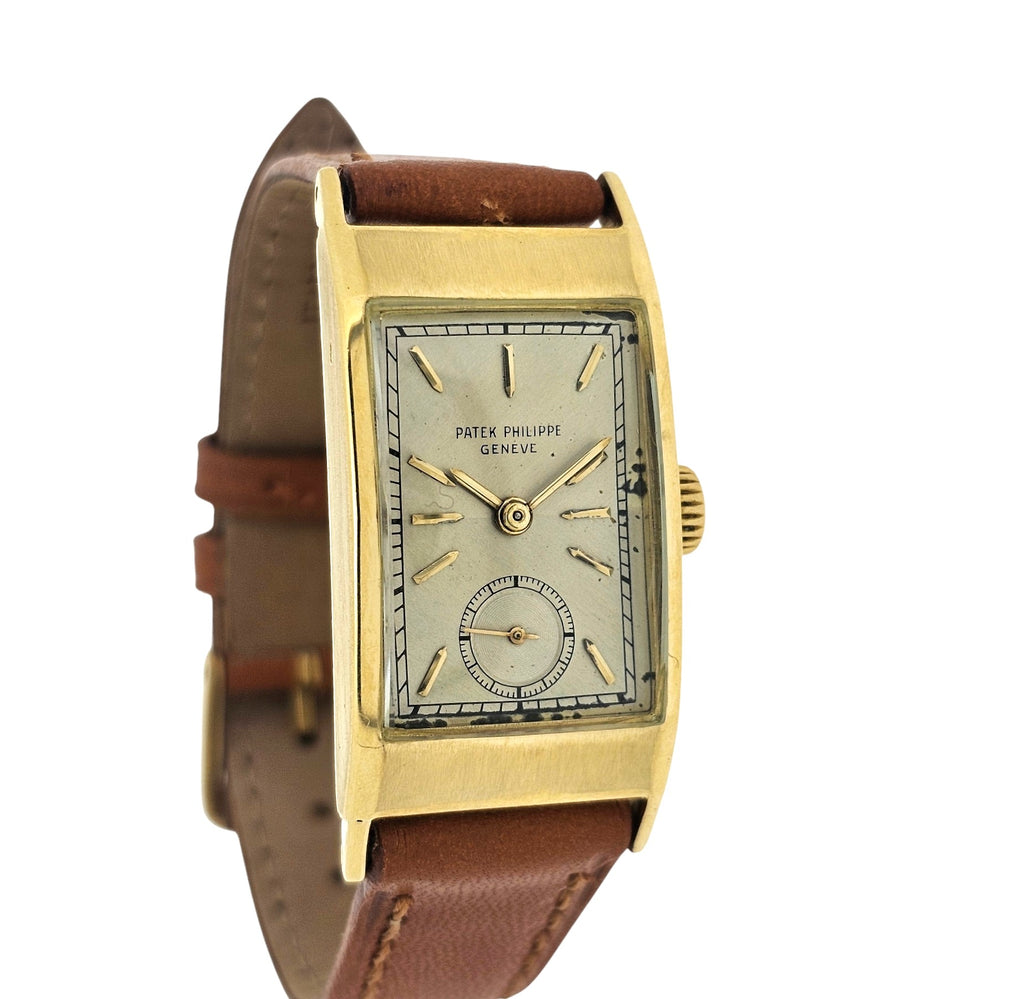 Patek Philippe 425J "Tegolino" Iconic Vintage  Art Deco Watch in Yellow Gold Circa 1948