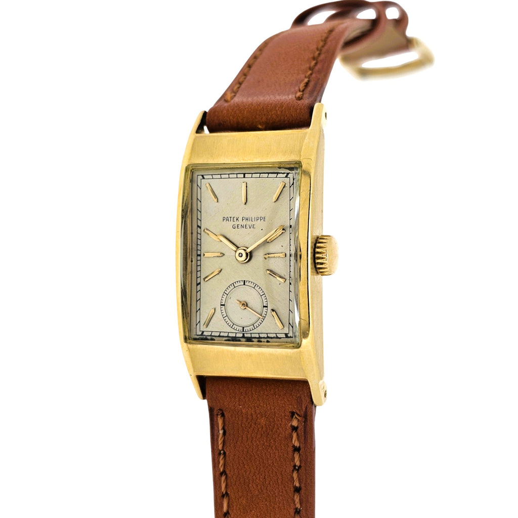 Patek Philippe 425J "Tegolino" Iconic Vintage  Art Deco Watch in Yellow Gold Circa 1948