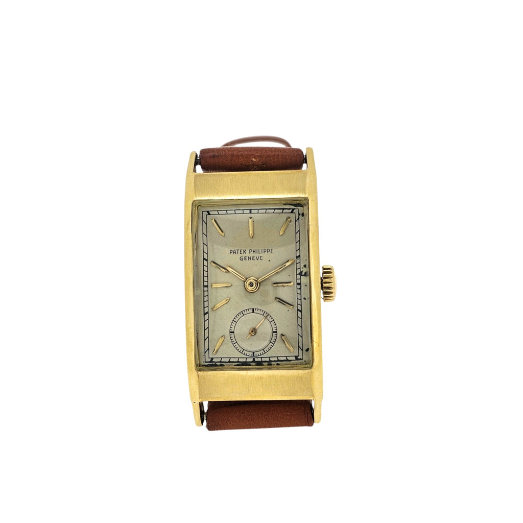 Patek Philippe 425J "Tegolino" Iconic Vintage  Art Deco Watch in Yellow Gold Circa 1948