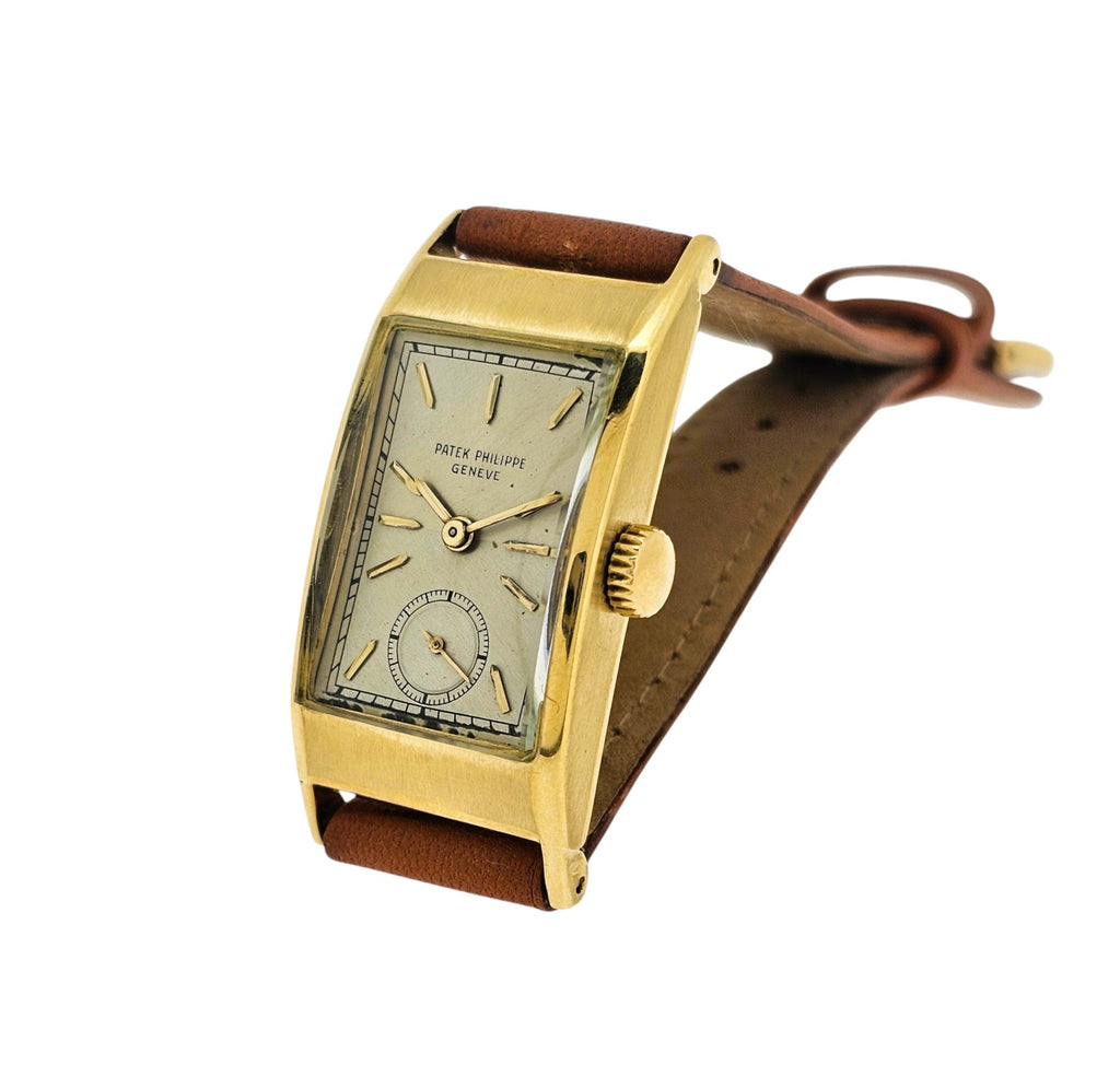 Patek Philippe 425J "Tegolino" Iconic Vintage  Art Deco Watch in Yellow Gold Circa 1948