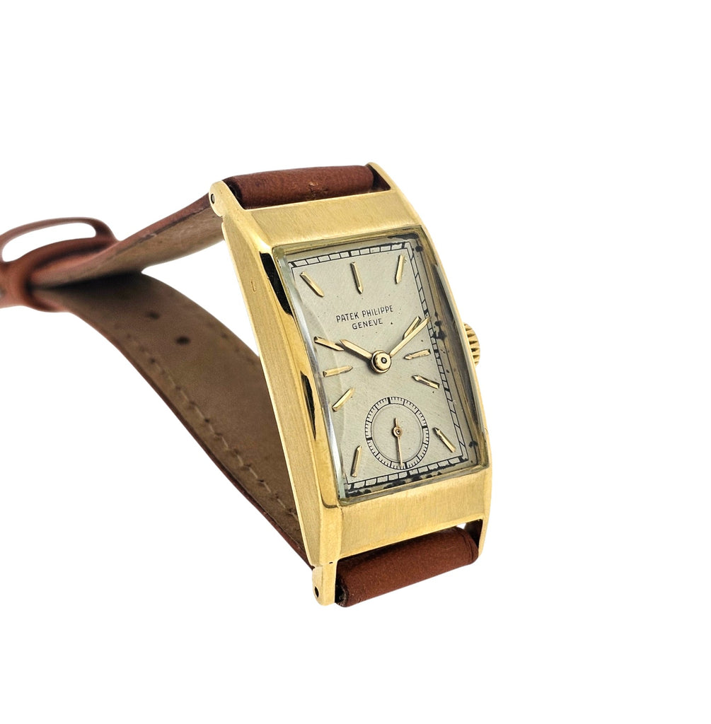 Patek Philippe 425J "Tegolino" Iconic Vintage  Art Deco Watch in Yellow Gold Circa 1948