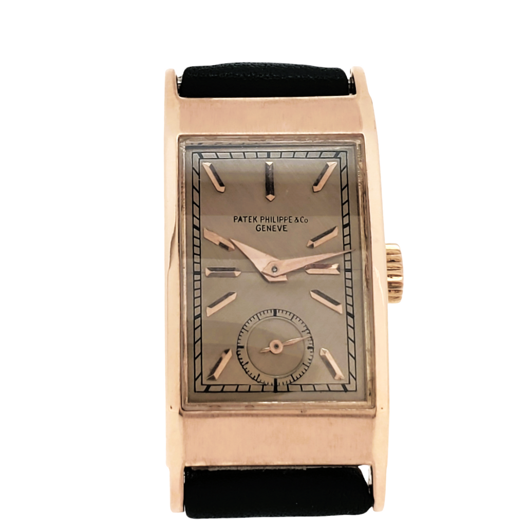 Patek Philippe 425R Vintage Iconic "Tegolino" Art Deco Watch in Rose Gold Circa 1940'