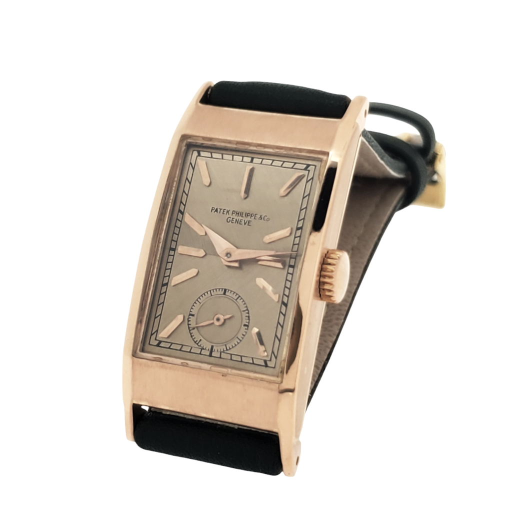 Patek Philippe 425R Vintage Iconic "Tegolino" Art Deco Watch in Rose Gold Circa 1940'