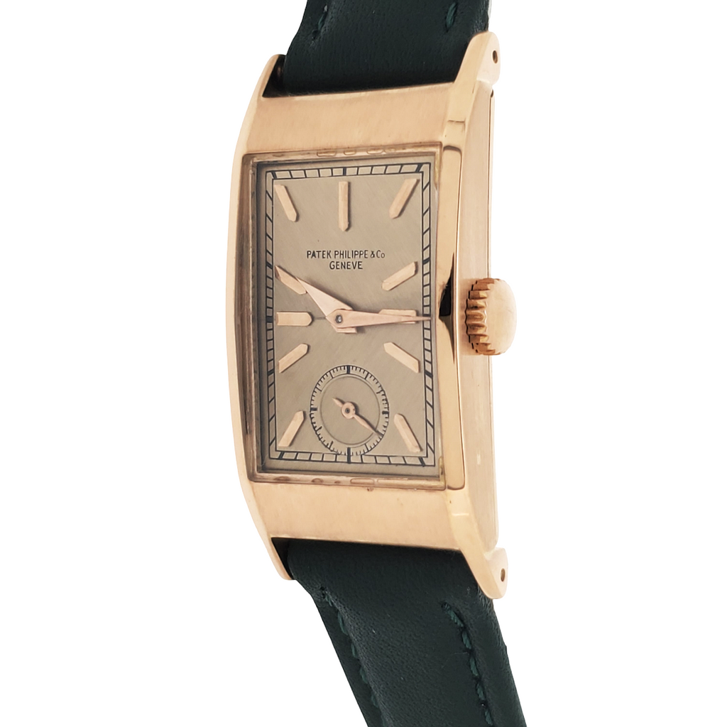 Patek Philippe 425R Vintage Iconic "Tegolino" Art Deco Watch in Rose Gold Circa 1940'