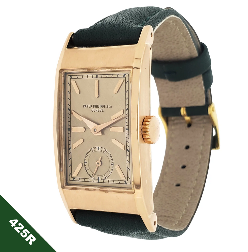 Patek Philippe 425R Vintage Iconic "Tegolino" Art Deco Watch in Rose Gold Circa 1940'