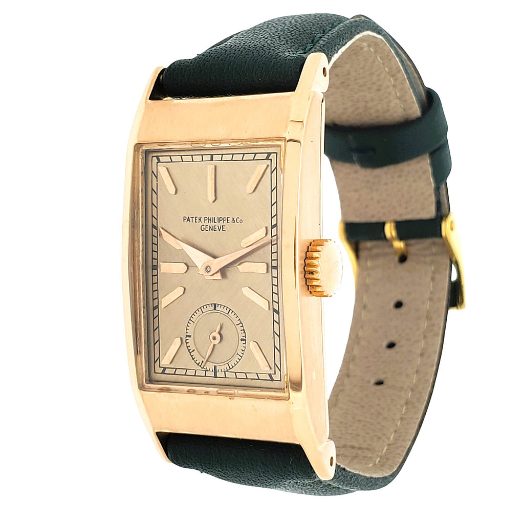 Patek Philippe 425R Vintage Iconic "Tegolino" Art Deco Watch in Rose Gold Circa 1940'