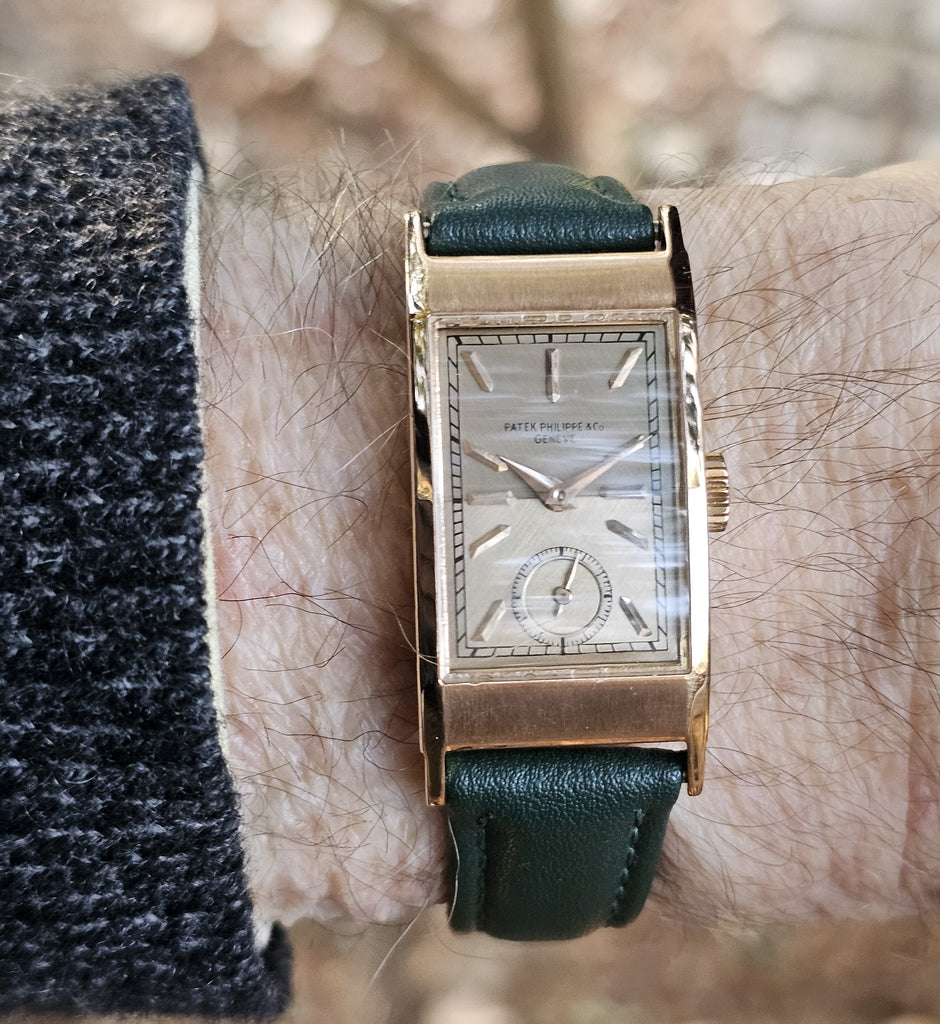 Patek Philippe 425R Vintage Iconic "Tegolino" Art Deco Watch in Rose Gold Circa 1940'