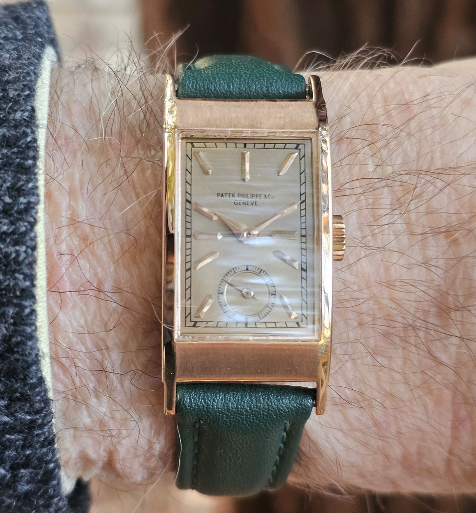 Patek Philippe 425R Vintage Iconic "Tegolino" Art Deco Watch in Rose Gold Circa 1940'